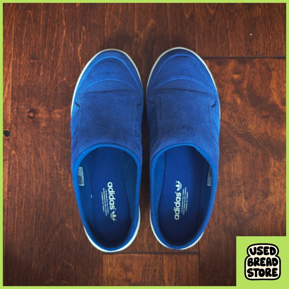 9.5 Adidas Rivalry Mule Women Sneakers Shoes Nubuck Leather Blue & White IH2871 - Picture 5 of 8